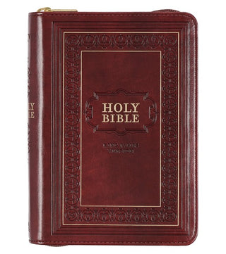 KJV COMPACT LARGE PRINT BURGUNDY W/ZIPPER BIBLE - 9781642728651