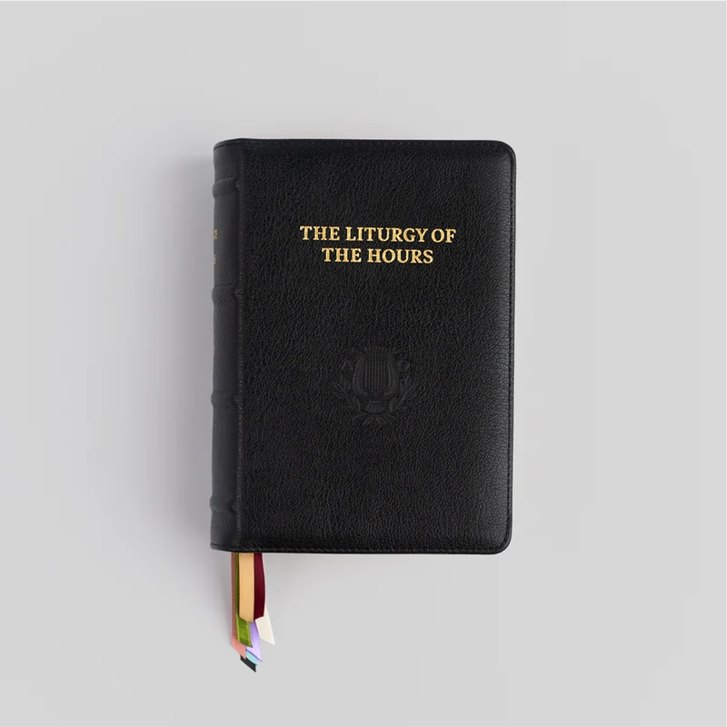 THE LITURGY OF THE HOURS, SECOND EDITION. Top-grain goatskin leather (Black). Premium Leather