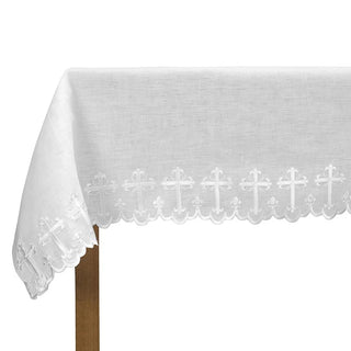Scalloped Edge Altar Frontal - One-Sided - 80% Linen / 20% Cotton Blend - B4271