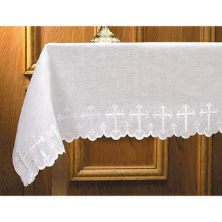 Scalloped Edge Altar Frontal - One-Sided - 80% Linen / 20% Cotton Blend - B4271