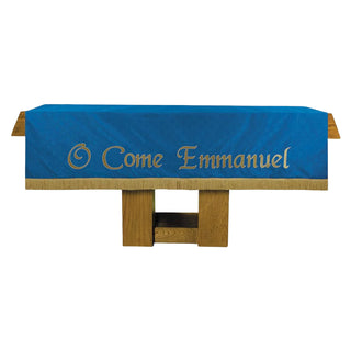 Altar Frontal - 108" W x 52" D with 3" Gold Fringe - Blue Star Design - B4734