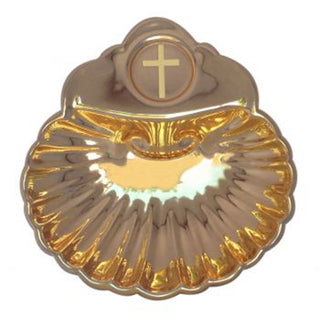 Baptismal Shell with Gold Cross Emblem