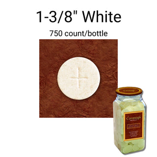 1-3/8" White Altar Bread - 750 / Bottle - CAV138WBT
