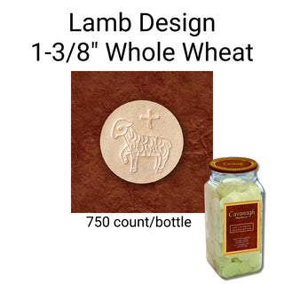 1-3/8" Whole Wheat Altar Bread - Lamb Design - 750 / Bottle - CAV138WWLBT