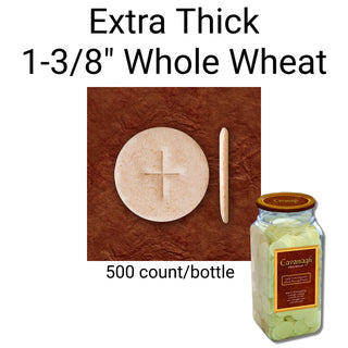 1-3/8" Double Thick Whole Wheat Altar Bread - 500 / Bottle - CAV138WWXTBT