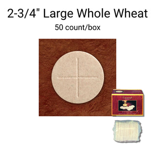 2-3/4" Large Whole Wheat Altar Bread - 50 / Box - CAV234WWBX