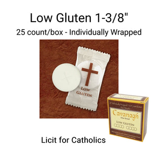 Low Gluten 1-3/8" Altar Bread - 25 / Box - Individually Wrapped - CAVLG138