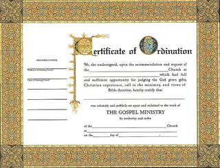 Certificate Of Ordination For Minister Flat - CC06-01692