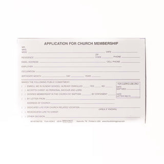 Application For Church Membership: Form ACM-5 - CC06-02705