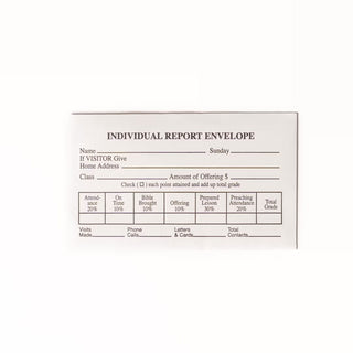 Offering Envelopes: Individual Report Envelope Pack of 100 Form 15 - CC06-03986