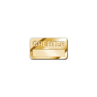 Greeter Name Badge with Cut-out Lettering Brass Finish - CC06-06819