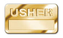 Usher Name Badge W/ Cut-out Lettering Brass Finish - CC06-06826
