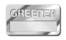 Greeter Name Badge W/ Cut-out Lettering Silver Finish - CC06-06840