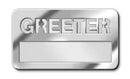 Greeter Name Badge W/ Cut-out Lettering Silver Finish - CC06-06840