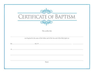 Certificate Of Baptism Foil Stamped Package of 6 - CC06-08806