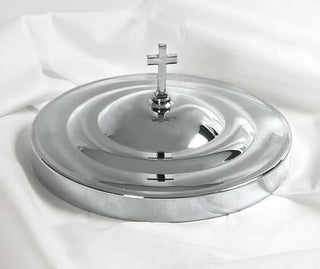 Communion Bread Plate Cover Silver Finish - CC06-11257