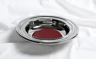 Offering Plate Silver Finish W/ Red Felt - CC06-13190