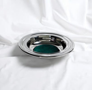 Offering Plate Silver Finish W/ Green Felt - CC06-13206