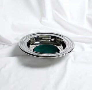 Offering Plate Silver Finish W/ Green Felt - CC06-13206