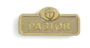 Pastor Badge W/Cross Magnetic Brass Finish - CC06-23914
