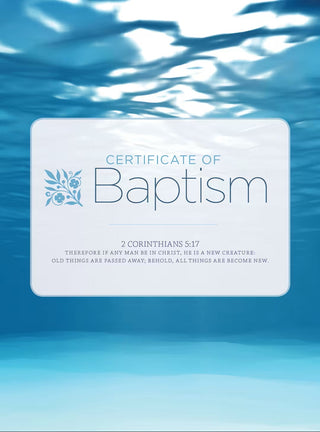Certificate Of Baptism Water & Clouds Folded Pack of 6 - CC06-83079