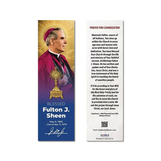 Blessed Fulton J. Sheen - Paper Bookmark, Pack of 100 - 2" x 8" - CI-FJS-BMK-100