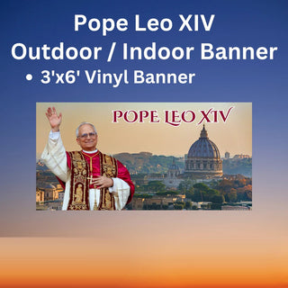 Pope Leo XIV Waving - Banner - 3'H x 6'W - CI-LEO-BANNER