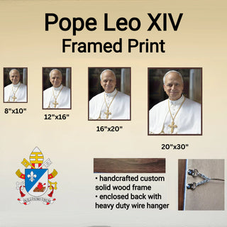 Pope Leo XIV Formal Portrait - Framed Print - 8" x 10" - CI-LEO-FRAME8X10