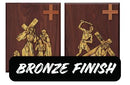 Stations of the Cross, 1-14, Bronze, Mounted on Wood Plaques - K-379-BP-WAL