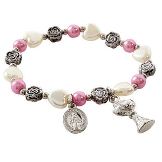 First Communion Rose Bracelet - D1344