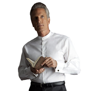 Desta Cotton White Long Sleeve with Cufflinks Shirt for Cassock - D164