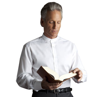 Desta Cotton White Long Sleeve Shirt for Cassock - D165