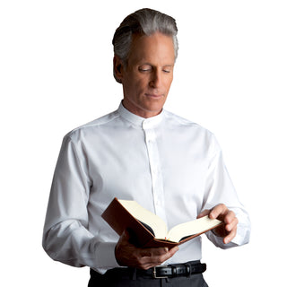 Desta Cotton Blend White Long Sleeve Shirt for Cassock - D166