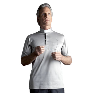 Desta Lisle Yarn Clergy Collar Short-Sleeve Polo Shirt  - D191-PSH