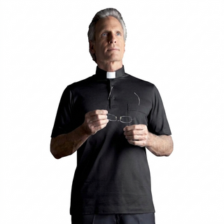 Desta Lisle Yarn Clergy Collar Short-Sleeve Polo Shirt  - D191-PSH