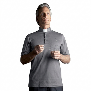 Desta Lisle Yarn Clergy Collar Short-Sleeve Polo Shirt  - D191-PSH