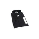 Desta Black Fil a Fil Cotton Short Sleeve Roman Collar Shirt - D202-SOD-BLA