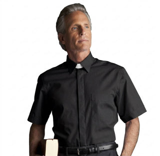 Desta Fil a Fil Cotton Short Sleeve Roman Collar Shirt - D202-SOD-BLU