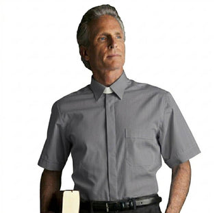 Desta Fil a Fil Cotton Short Sleeve Roman Collar Shirt - D202-SOD-BLU