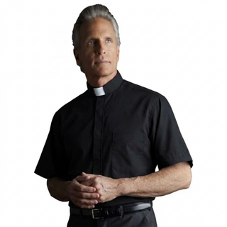 Desta Slim Fit Short Sleeve Tab Collar Clergy Shirt - D226