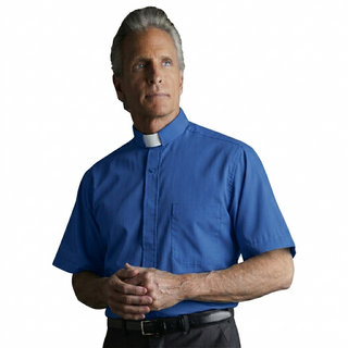 Desta Slim Fit Short Sleeve Tab Collar Clergy Shirt - D226