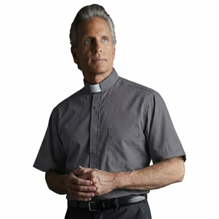 Desta Slim Fit Short Sleeve Tab Collar Clergy Shirt - D226