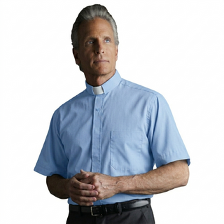 Desta Slim Fit Short Sleeve Tab Collar Clergy Shirt - D226