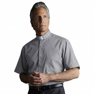 Desta Slim Fit Short Sleeve Tab Collar Clergy Shirt - D226