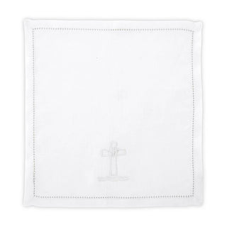 Baptismal Napkin - Embroidered Cross and Dove Design - D3470