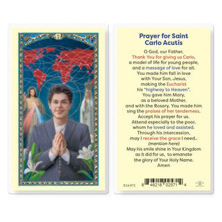 Prayer to St Carlo Acutis - Holy Card - E24-972