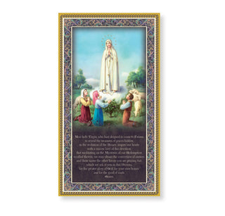 Our Lady of Fatima - 5 x 9" Plaque with Prayer - E59-228