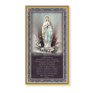 Our Lady of Lourdes - 5 x 9" Plaque with Prayer - HIRE59-274