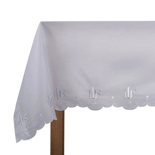 IHS Embroidered Edge Altar Frontal - 96" W x 50" D with 2" hem - F1740