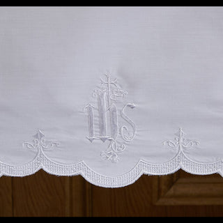 IHS Embroidered Edge Altar Frontal - 96" W x 50" D with 2" hem - F1740